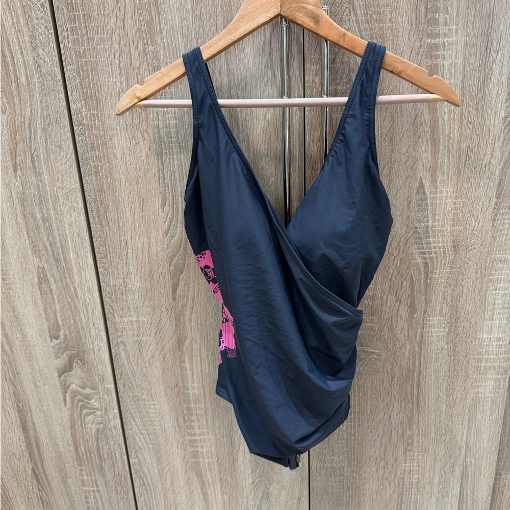 Stylish and Flattering Nabaiji Black and Pink Swimsuit